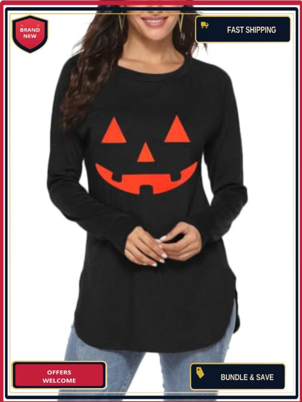 Women's Batwing Long Sleeve Tunic Top Loose Flowy Layering Fall Shirt